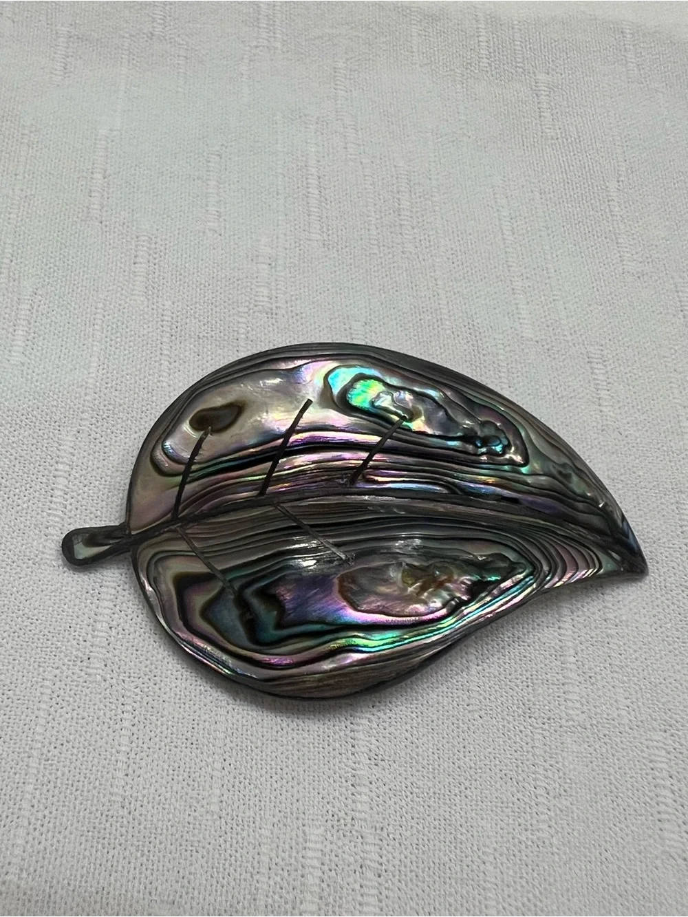 Iridescent Abalone Shell Leaf Brooch 925 HECHO EN MEXICO Multicolor